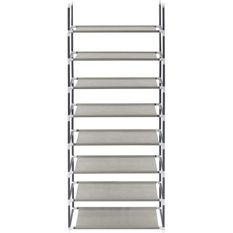 Woltu – Etagère à chaussures 8 niveaux – Range-chaussures pour 24 paires – Dimensions 60x29x140 cm – Non-tissé imperméable – Tube acier résistant