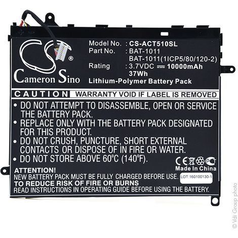 NX - Batterie tablette 3.7V 10000mAh - BAT-1011BAT-1011(1ICP5/80/120-2)BT.0020 (1/3)