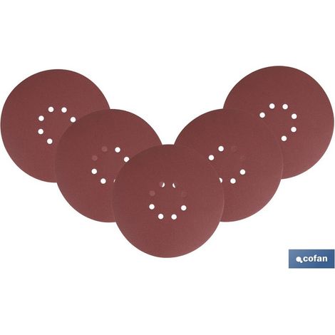 Pack de 5 disques de ponçage pour mur et plafond 8 trous Ø225 mm G 60