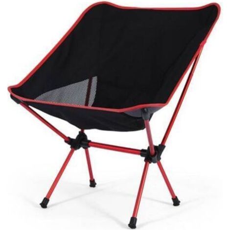 Sedia da campeggio piccola, sedia pieghevole compatta per adulti - 90 kg - Sedia da trekking leggera per attività all'aperto, pesca, escursionismo, picnic e spiaggia - Sedia (rossa)