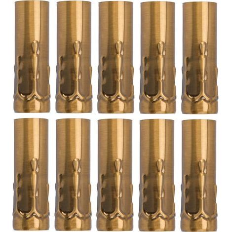 Jeffergarden E14 Metal Tube for Candle Lamp Holder, Lamp Base, Lighting Accessories 25x80mm, Gold Bronze, 10 Pieces (1/5)
