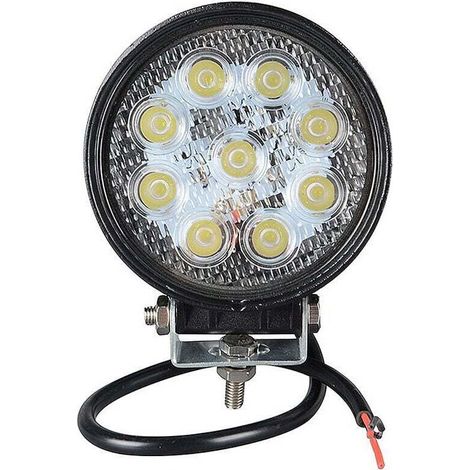Phare de Travail LED Tracteur 10cm 4'' 27W avec Aimanté Base Magnétique Projecteur LED 12V 24V IP67 Etanche Feux Antibrouillard LED Inondation pour 4x4 Voiture Camion SUV Bateau Camping (1/4)
