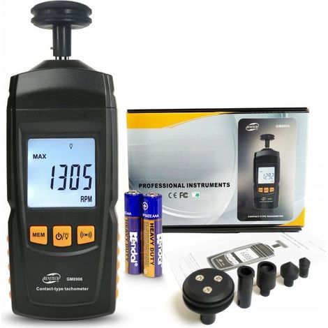 Tachymètre numérique à contact, compte-tours jusqu'à 99 999 tr/min, écran LCD