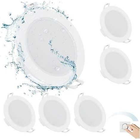 Jalleria – Spot encastrable LED blanc froid 4000 K – Étanchéité IP65 – Ultra plat 35mm – Diamètre extérieur φ87mm – Éclairage 6W équivalent 60W - PLAT 6 X (1/5)