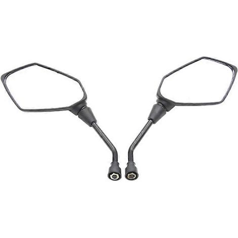 Retrovisor universal para moto (lote de 2), gran formato, negro, cromado, para scooter, 8 mm (1/5)