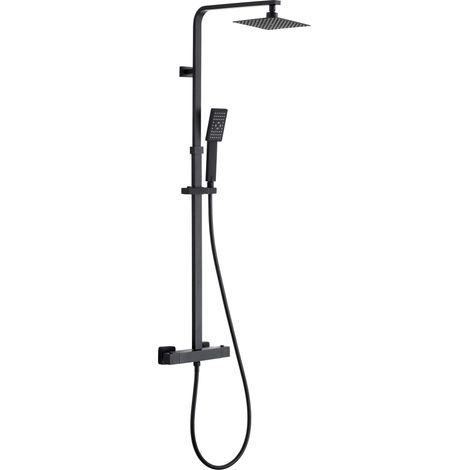 Columna termostática con rociador de acero y acabado en negro mate   Serie SKARA - KÄLLA