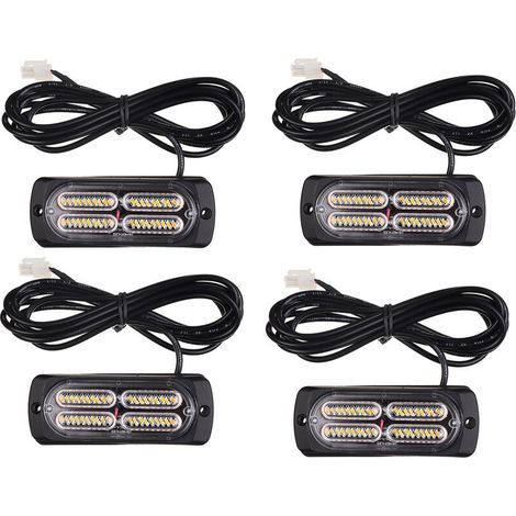 LED Amber Emergency Strobe Flashing Grille Beacon Lamp Lightbar Waterproof (1/5)