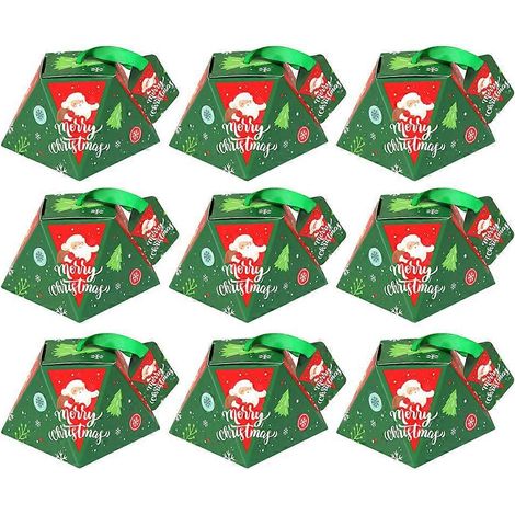 20 boîtes à bonbons de Noël, boîtes cadeaux de Noël festives en papier, boîtes à friandises pour les fêtes de fin d'année, mariages et anniversaires.-M-Red