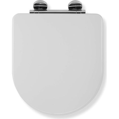 Croydex D-Shaped Soft Close Toilet Seat with Flexi-Fix Adhesive Hinges - Garda (1/5)