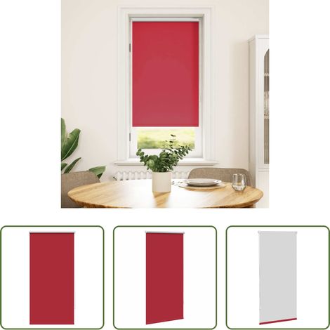 vidaXL Lichtdurchlässigkeit - Verdunkelungsrollo 64,4 x 120 cm, Stoffbreite 60 cm, Rot (1/5)