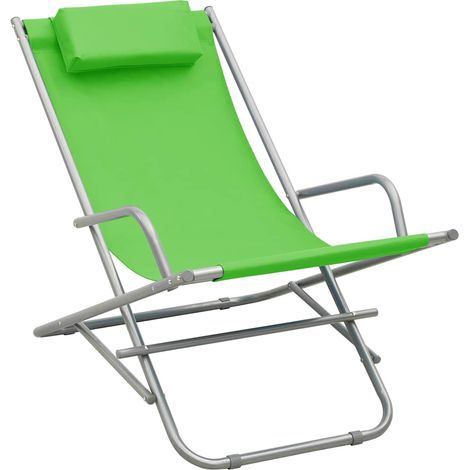 Maison Exclusive - Chaises à bascule lot de 2 Acier Vert (1/5)