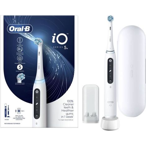Zahnbürsten - ORAL-B - iO5n Quite - Weiß + Reiseetui - Elektrisch