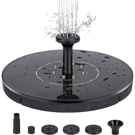 Fontaine à eau solaire de 18 cm avec éclairage LED blanc (1/5)