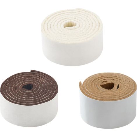 ibasenice Lot de 3 rouleaux patins en feutre auto-adhésifs pour pieds (1/5)