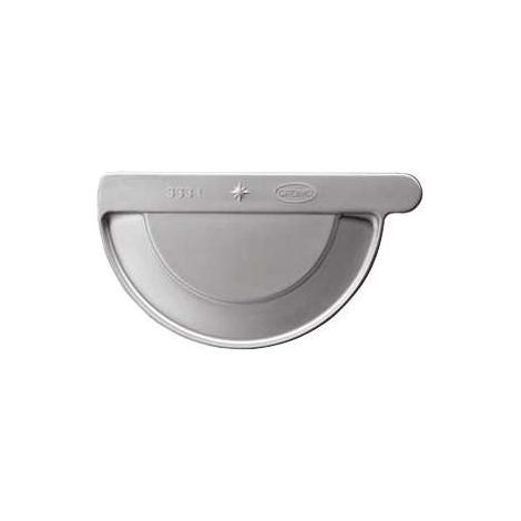 GRÖMO ALU Steckrinnenboden ALUMINIUM halbrund links 333, 84653 (1/2)