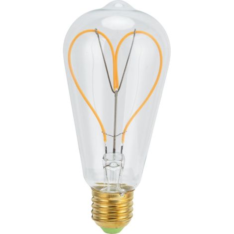 Ampoule LED en forme de coeur Love Peach, transparente, filament, 4W, 110V, douille E27, lumière chaude, décoration romantique. (1/5)