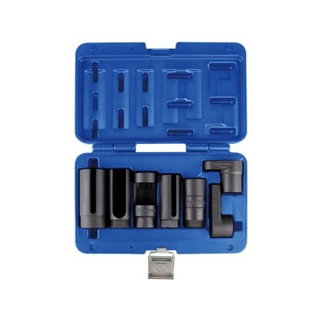 Coffret de douilles pour sonde lambda – 7 pièces – Retrait d'injecteurs et thermo-contacts – Compatible Volkswagen, BMW, PSA, Mercedes-Benz, Ford – King Tony (1/4)