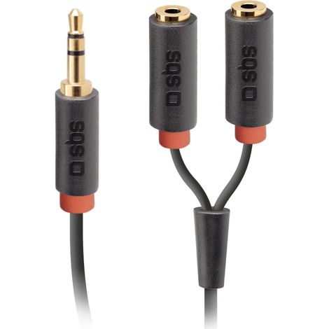 SBS Cavo audio stereo Jack 3,5 mm con sdoppiatore per cellulari e smartphone (1/5)