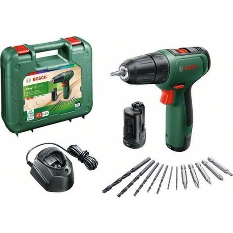 Trapano Avvitatore a batteria litio PSR Easy Drill 1200 12 Volt 2 batterie + Set accessori 12 pezzi 06039D3007 BOSCH