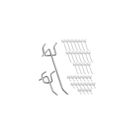 Set di 40 ganci per pannello forato, ganci da parete per riporre strumenti e mensole organizzative - Crezuo (1/4)