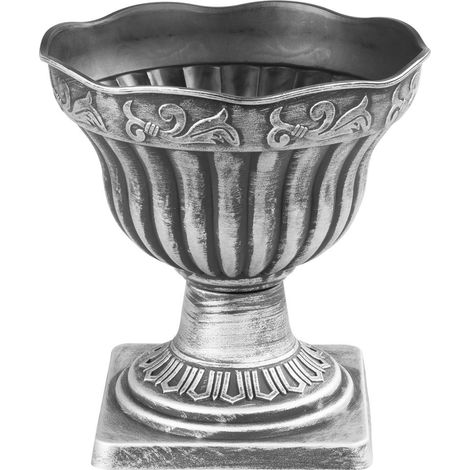 Blumentopf Strend Pro Antik, mit Untersetzer, 30x30 cm, silberfarben, Metallic-Effekt