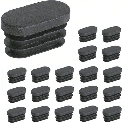 100 embouts ovales en plastique de 15 x 30 mm pour pieds de meubles et de chaises, bouchons pour tubes ovales. (1/4)