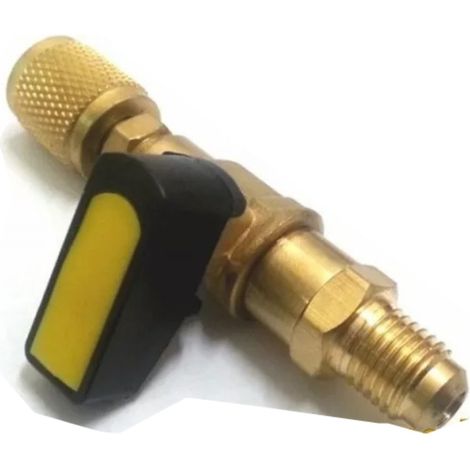 RUBINETTO RIDOTTO VALVOLA SFERA TUBO CARICA FREON DA 5/16F e 1/4M