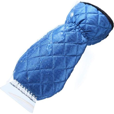 Gant scraper to glace and to snow for windshield, double of polaire of quality and waterproof, for car, 1 package (blue) (1/5)