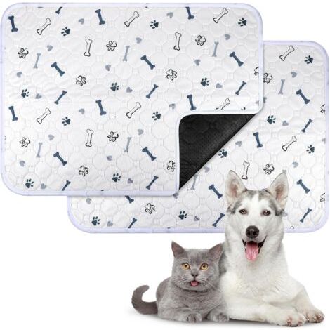 2 Pièces Tapis Éducateur pour Chien Lavable 4560cm, Tapis Ultra Absorbant Anti-Fuites et Antidérapant Réutilisable, Convient aux Chiens, Chats, Cochons d'Inde et Lapins (1/5)