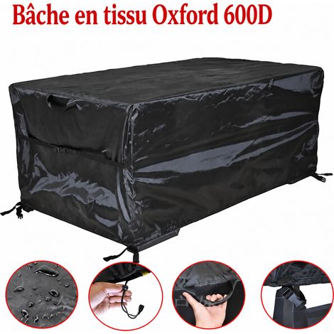 Housse de protection mobilier de jardin Oxford 600D noir 135 × 135 × 75 cm 135 75cm 30 × 30 × 6 cm 1,1 kg – Livraison gratuite (1/5)