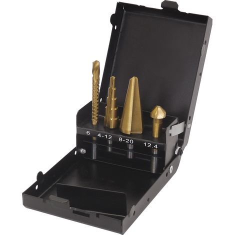 4-teiliges HSS-Spezialbohrer Set in Metallbox (1/2)