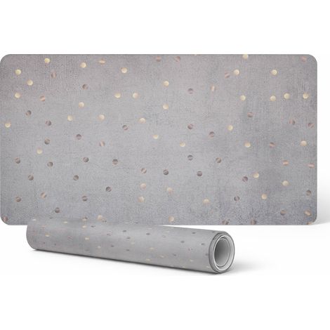 Alfombrilla de escritorio decorativa elegante con fondo de puntos pastel, 100x50 cm.