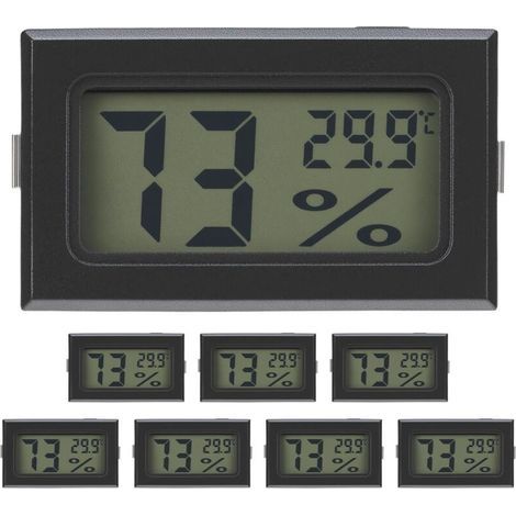 Juego de 8 termómetros-higrómetros digitales - 48 x 29 x 15 mm - Monitor compacto de temperatura y humedad para interiores (1/5)
