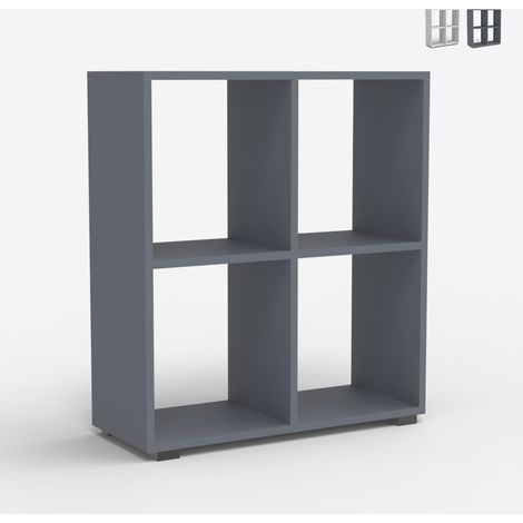 Libreria bassa bianco grigio moderna ufficio cameretta bambini Arkus - Grigio