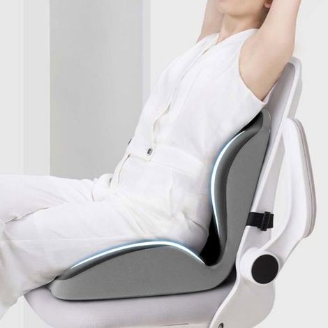 Coussin Siege - Mousse Memoire Forme - Support Lombaire Integre - Forme L - 1 Piece (1/4)