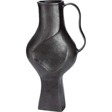 Vase Antigua en Aluminium, bombé, Noir, Hauteur : 43 cm x Largeur : 24 cm, étanche, Hauteur : 24 cm (1/5)