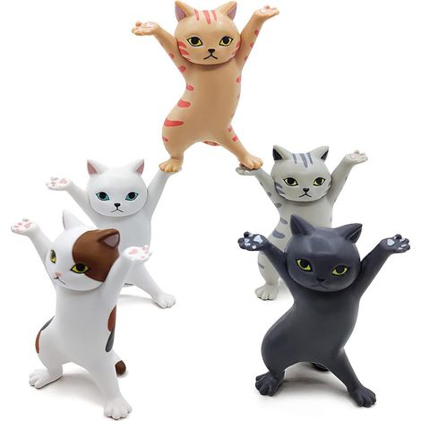 Porte-Stylo Chat Dansant - Résine - Bureau Décoration Intérieure - 5 Pièces (1/5)