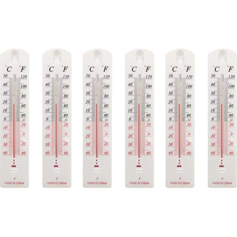 Ensemble de 6 thermomètres muraux pour une utilisation intérieure et extérieure (1/5)