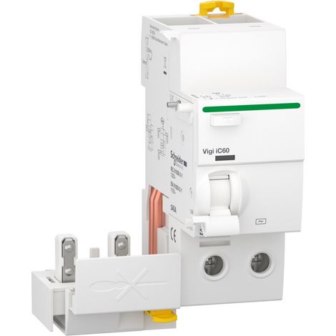 Bloc Vigi ACTI 9 40A 30mA AC 130V 2P avec montage sur rail DIN et protection IP20 (1/2)