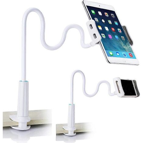 Support pour tablette, fixation par clip avec bras flexible et col de cygne. (1/4)