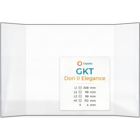 Vitre Gkt DORI II ELEGANCE - Verre Prismatique pour insert - (98 + 308 + 98) x 312 mm (L2+L1+L3 x H1) - 4 mm