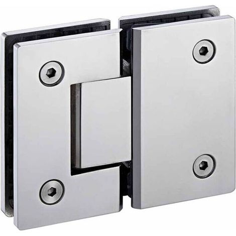 Charnière Pince de Porte Verre 90º Support Mural sans Cadre Clip pour Porte de Douche en Verre 8-10mm avec vis Accessoire