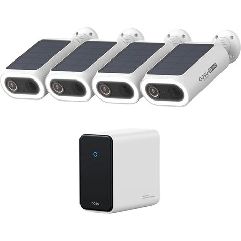 Sistema de cámaras de seguridad, resolución 4K, reconocimiento facial con IA, juego de 4 piezas. (1/2)