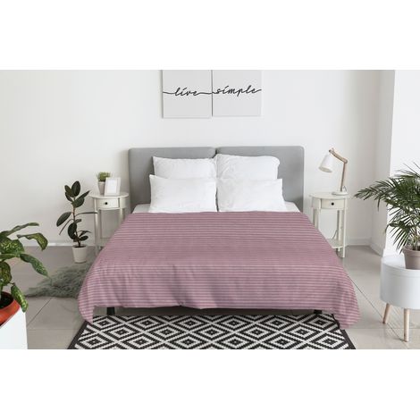 Copriletto 100 % Cotone Tinto In Filo Primaverile Estivo Prodotto Italiano Riga Rosso - Singolo (1/3)