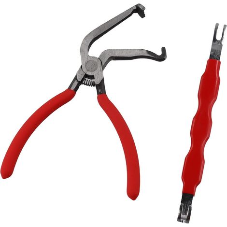 Pinces connecteurs auto 2 pièces acier carbone rouge/argenté (1/5)