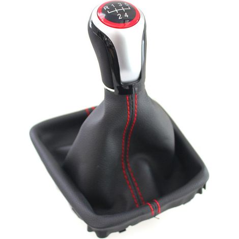 Pommeau de levier de vitesse personnalisé pour Seat Leon 3, rouge, 6 vitesses, monobloc, pommeau de levier de vitesse rouge 6 vitesses pour Leon 3. (1/4)