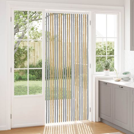 vidaXL Rideau anti-insectes en chenille Gris et Beige 90 x 220 cm (1/5)