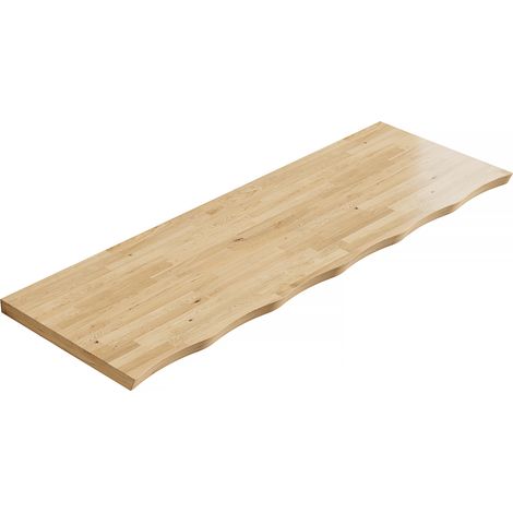 Planche en bois massif 140 cm pour salle de bain, finition naturelle sans accessoires de fixation (1/5)