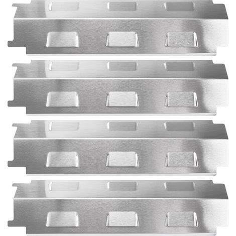 37CM Diffuseur Chaleur Accessoires pour Char-Broil, Campingaz, Fire Mountain et Plupart Modèles Flamme Gril, Acier Inoxydable Plaque Chauffante Pièce de Rechange, Paquet 4