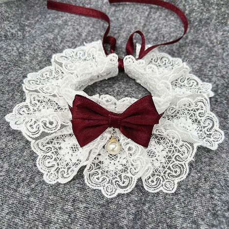 (rouge)petit Bavoir Broderie Triangle Vtements La Mode Costume Avec Rglable Scraft Bavoirs Pour Animaux De Compagnie Chiens Accessoires Classique (1/3)